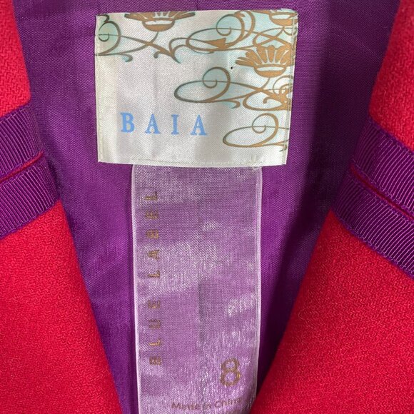 Baia Red purple Suit Jacket with Classic Fit and Versatile Style Boxy Fit sz8 - Picture 2 of 16